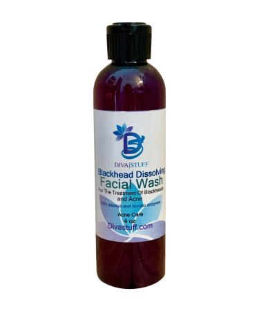 Diva Stuff Blackhead Dissolving Face Wash With Papaya Enzymes Honey and A Lemon Cooling Peptide - Made in the USA with Safe Ingredients 4 oz