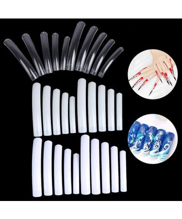 Yimart 100pcs Clear Extra Long Curve Nail Tips for French Acrylic UV Gel False Nails - Buy Online on SooperMarket.com