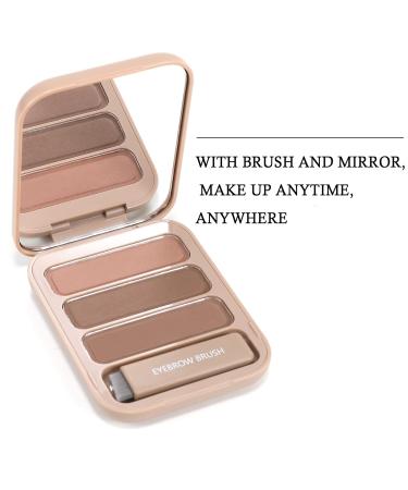 BOOBEN Eyebrow Powder Kit - Waterproof Long-Lasting Eyebrow Palette with Brush in 3 Colors (Light Brown Coffee) | Professional Eye Makeup - Buy Online on SooperMarket.com
