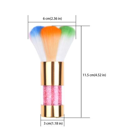 2Pcs Colorful Nail Art Dust Brush Remover for Acrylic & UV Gel Nails with Rhinestone Handle - Buy Online on SooperMarket.com