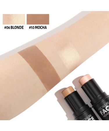 Contouring Stick Set - 2 PCs Cream Bronzer & Highlighter | Long-lasting Makeup for Face & Neck (Light Medium) - Buy Online on SooperMarket.com