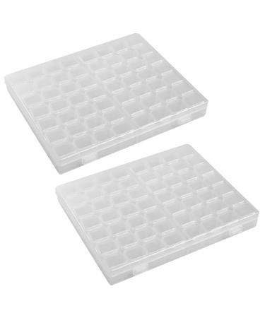 KVSERT 2X 56 Grid Tool Diy Removable Clear Plastic Organizer Nail Art Rhinestone