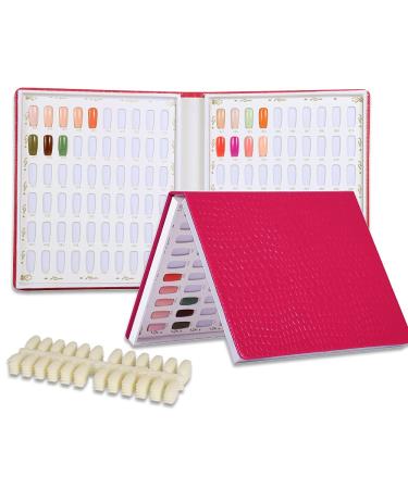 TP 120 Nail Tips Leather Cover Gel Polish Display Chart Book Nail Art Salon Tools (Rose)