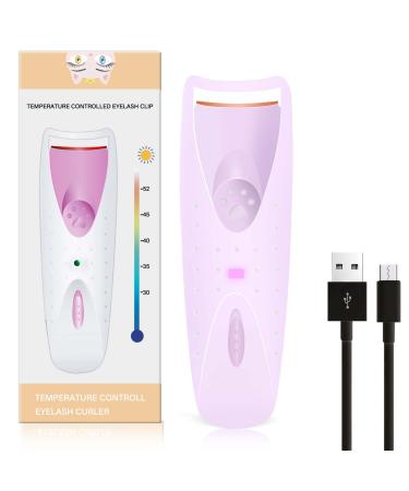 Heated Eyelash Curler, USB Rechargeable Electric Eyelash Curler, Heated Lash Curler for Quick Natural Curling and 24 Hours Long Lasting, Best Gifts for Women, 2022 Updated Model Purple