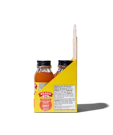 Bragg Organic Apple Cider Vinegar Shot - Carrot Ginger, 2 Oz (Pack of 4) - USDA Certified - Buy Online on SooperMarket.com