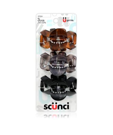 Scunci Octopus Jaw Clips Assorted Colors 3-Pieces per Pack (1-Pack)