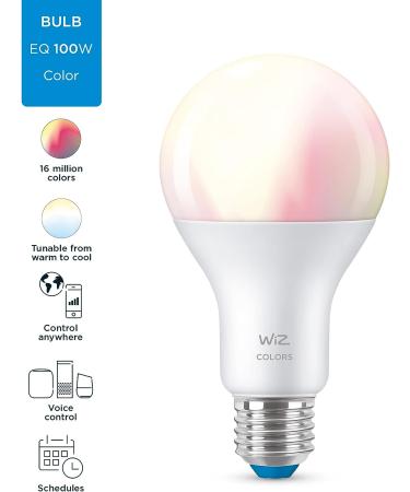 WiZ Connected Color High Lumen 100W A21 Smart WiFi Light Bulb  16 Million Colors  Compatible with Alexa and Google Home Assistant  No Hub Required  1 Bulb A21 Color 1 Count (Pack of 1) - Buy Online on SooperMarket.com