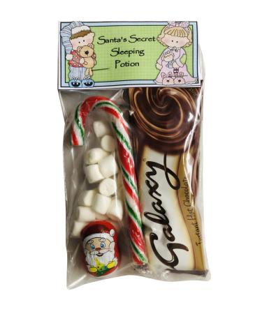Santa's Magic Sleeping Potion Christmas Eve Box Fillers Hot Chocolate Marshmallows Choc & Candy Cane Santa Hot Choc Stocking Filler Secret Santa snowman soup