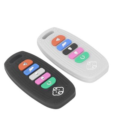 Soothing Silicone Teething Toys - 2Pcs Hanging Remote Control Shape Chew Toys 10x5cm - Buy Online on SooperMarket.com