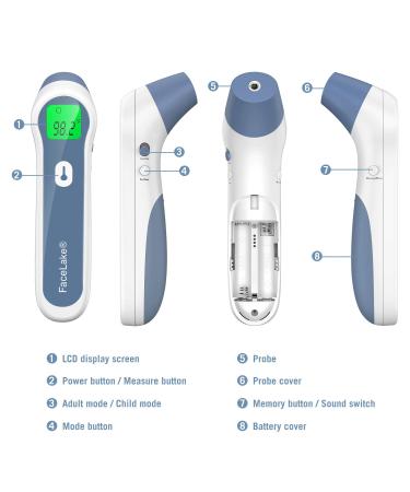FaceLake   FT98 Non Contact Dual Mode Infrared Thermometer for Forehead and Ear - Buy Online on SooperMarket.com