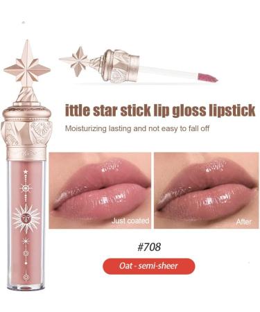 Mirror Gloss Lip Stain - Moisturizing Nude Lipstick with Plumping Effect (Oat-Semi-Sheer 708) - Buy Online on SooperMarket.com