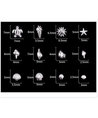 2 Boxes Metal 3D Ocean Nail Studs Star Starfish Shell Mix - 12 Grid Sizes Nail Art Decoration - Buy Online on SooperMarket.com