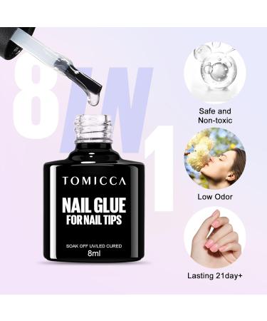 TOMICCA Soft Gel Nail Tips and Glue Kit - 3 in 1 Coffin Nail Tips, Gel Glue, Top Coat, and UV LED Lamp - DIY Nail Art Extension Kit - Buy Online on SooperMarket.com