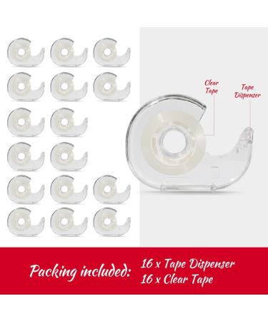 Clear Tape Rolls-Transparent Tape with Dispensers-Gift Wrap Tape Gift Tape Rolls for Home Store School-7/10 X 1000 Inches 16 Packs - Buy Online on SooperMarket.com