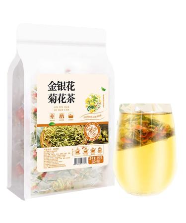 Plant Gift Honeysuckle Tea Bag 8.81oz (5g*50bags) Rock Sugar Licorice Chinese Pure Natural Health Care Mixed Tea Combination of Floral Tea 250g