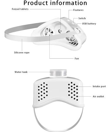 Anti Snoring Device with Fogging Mode, 3-Speed Wind Adjustment, and Fixing Strap - White | Men and Women - Buy Online on SooperMarket.com
