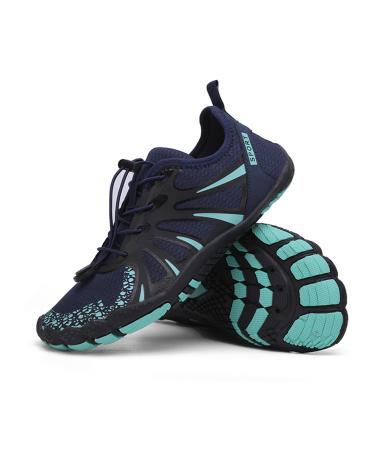 Surwin barefoot shoes women barefoot shoes men non-slip water shoes size 36-47 quick drying swimming shoes light beach shoes breathable barefoot shoes soft aquasiums 41 EU navy blue