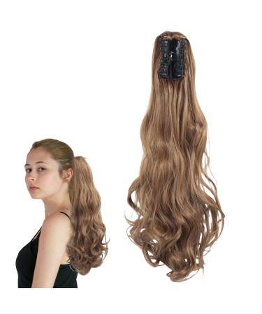 prinfantasy Ponytail Extension Claw Clip in Ponytail Hair Extensions for Women Synthetic Curly Wavy Clip in Pony Tail Hair Extensions for Daily Party Use Natural GBMW309 GBMW309 22 inch