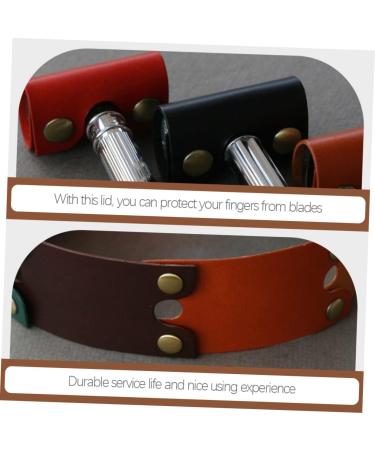 Angoily 6-Pack Razor Parts & Leather Storage Case for Old-Fashioned Shaving | International Shipping - Buy Online on SooperMarket.com