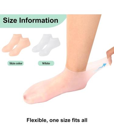 Moisturizing Silicone Socks for Women - 2 Pairs of Anti-Slip Pedicure Socks for Dry Cracked Feet - Soft & Hydrating Skin Color - Buy Online on SooperMarket.com