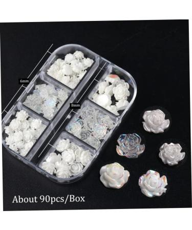Flower Nail Art Glitters DIY 3D White Floral Nail Stud Sequins for Salon Gift Flower Nail Glitters - Buy Online on SooperMarket.com