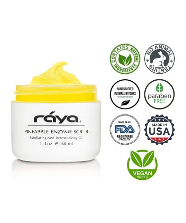 RAYA Pineapple Enzyme Facial Scrub | Exfoliating Facial Scrub for Combination Skin | Glowing Complexion with Pineapple Enzymes & Jojoba Beads | International Shipping Available - Buy Online on SooperMarket.com