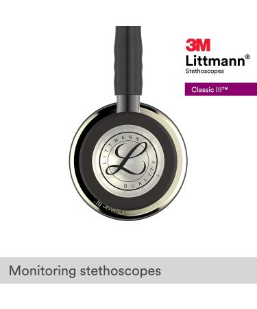 3M Littmann Classic III Stethoscope Champagne Finish | Black Tube | Smoke Stem | 69 cm - Buy Online on SooperMarket.com