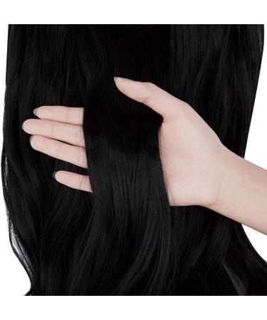 OMGREAT Halo Hair Extension - Invisible Secret Wire Dark Black Curly Wavy Hairpiece 20 inch - Buy Online on SooperMarket.com