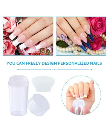 Clear Nail Art Stamper Set - Silicone French Manicure and Jelly Stamp for DIY Nail Art Accessories - Perfect for French Smile Lines - Buy Online on SooperMarket.com