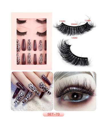 Press On Nails & Faux Mink Lashes Set | Natural Look Stick-On Nails & False Eyelashes for Effortless Beauty - Buy Online on SooperMarket.com
