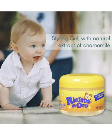 Ricitos De Oro Chamomile Baby Styling Gel - Alcohol Free, Non-Greasy - 4 oz | Pack of 2 - Buy Online on SooperMarket.com