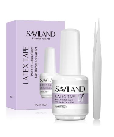 Saviland Liquid Nail Latex- Latex Tape for Nails Art Peel Off Cuticle Nail Polish Guard Skin Barrier Protector Gel Polish Manicure Starter Accessory for Nail Salon Home DIY