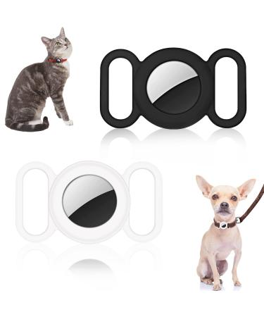 2 Pack Airtag Dog Collar Silicone Silicone Case Protective Cover Airtag Case for Airtag GPS Tracking Finder Anti-Lost and Security
