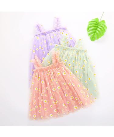 PythJooh Baby Girl Tulle Dress - Toddler Sleeveless Princess Butterfly Wings Tutu Dress | 18-24 Months, Daisy Pink - Buy Online on SooperMarket.com