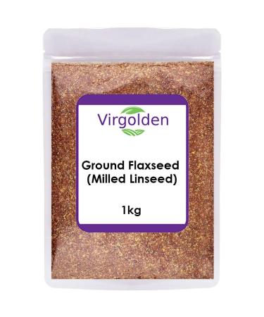 Ground Flaxseed (Milled Linseed) 1kg by Virgolden - Natural High Fiber Source of Protein