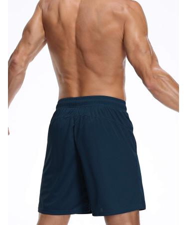 NELEUS Men's 7 Running Shorts 2-Pack with Pockets - Black/Navy Blue - Large - Buy Online on SooperMarket.com