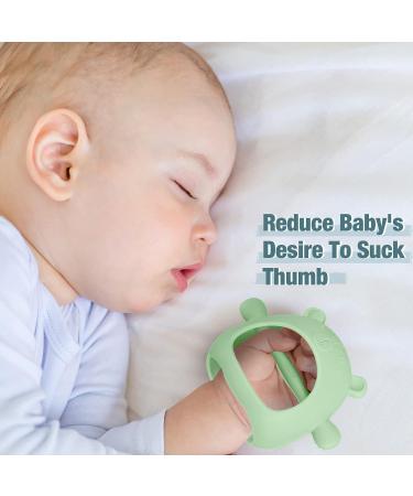 Set of 4 Woanger Baby Teething Toys in Blue, Dark Green, Yellow, and Maroon | Silicone Bear Hand Teethers for Babies over 3 Months | Anti-Dropping Wrist Mitten for Sucking Needs - Buy Online on SooperMarket.com