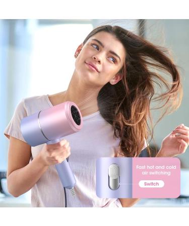 Hojalis Hair Dryer Foldable Travel Hair Dryer Professional Hairdryer Small Hair Dryer Powerful Hair Dryer with Hot and Cold Button Fast Drying Ionic Hairdryer for Women Men Salon Home Travel - Buy Online on SooperMarket.com