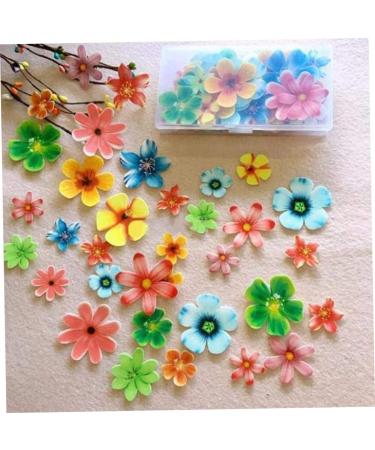 100PCS Glutinous Edible Rice Paper Flower Shape Cake Baking Decoration Edible Flower for Cake Toppers Birthday Wedding Party Cupcake Food Decorations Rice Paper Cupcake Topper Decoration - Buy Online on SooperMarket.com