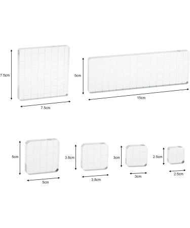 Suwimut 12-Piece Acrylic Stamp Blocks Set for Scrapbooking & Card Making | Clear Stamping Tools with Grid Lines - Assorted Sizes - Buy Online on SooperMarket.com