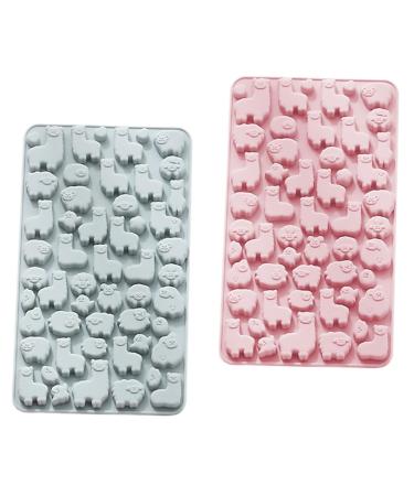 Zerodeko 2pcs Chocolate Silicone Mold Silicone Fondant Rubber Candy Molds Candy Gummy Molds Silicone Mold Making Kit Animal Candle Molds Soap Alpaca-Shape Mold Cake Mold Silica Gel Lollipop 23.2X12.9X1.1CM Random Color
