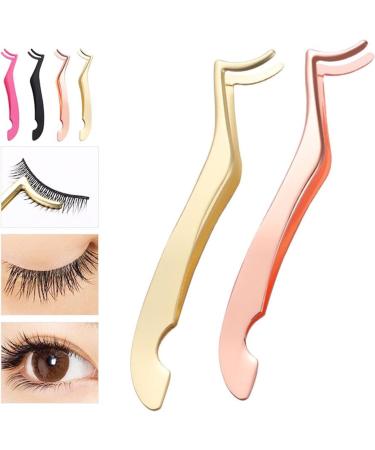 Rose Gold Hair Removal & False Eyelash Tweezers - Precision Curling & Lengthening Tool | Cosmetic Forceps - Buy Online on SooperMarket.com