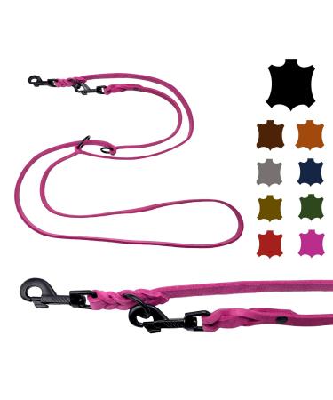 Dog liner Small dogs / large dogs black hooks 2m / 2.40m / 2.80m / 3.50m / 5m Double linen adjustable (2m x 12mm pink) 2m x 12mm pink