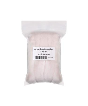Japanese Organic Cotton Sliver 13 Feets 100% Organic Unbleached Made in Japan (1 Pack) 13 Foot (Pack of 1)