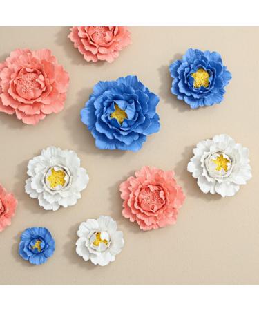 ORFOFE Wall Flower Sculpture 1Pc peony flower wall decoration home decoration Ceramic wall art Ceramic Flower Flower Wall White 7x7cm - Buy Online on SooperMarket.com