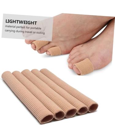 Healeved Gel Toe Separator & Thumb Protector Set - Elastic Wrap Bandages for Toe and Finger Support - Ribbed Sleeve Design - Flesh Color - 2pcs - Buy Online on SooperMarket.com