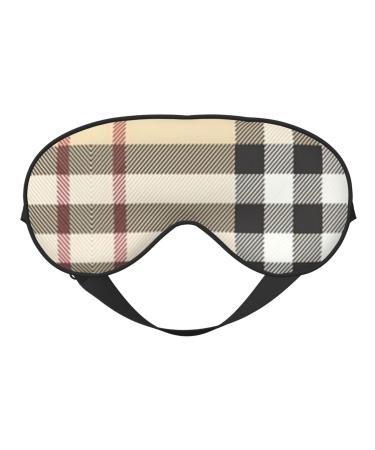 SSIMOO Gray Plaid Lines Soft Sleep Eye Mask Female Breathable Eye Patch Perfect for Travel and Relaxation Black