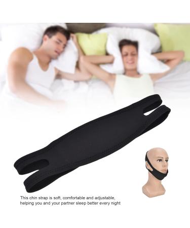 Adjustable Snoring Stop Belt Chin Strap - Black Nylon for Men and Women - Bedroom and Office Sleep Aid - Buy Online on SooperMarket.com