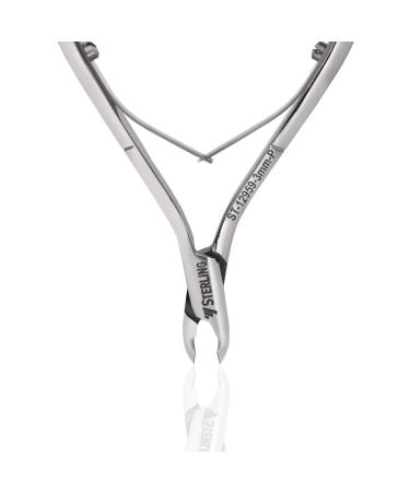 STERLING Professional Cuticle Nippers Made of Stainless Steel | Precision Comfort and Safety for Manicure | Silver Polished and Rustproof | Blade Length 3 mm | ST-12959-3 mm-P