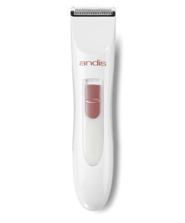 Andis 24630 Women's Personal Electric Trimmer - Detachable Stainless-Steel Blade - for Legs, Underarms Hair Removal - Rechargeable Cordless Slim Design - 6-Piece Kit, White